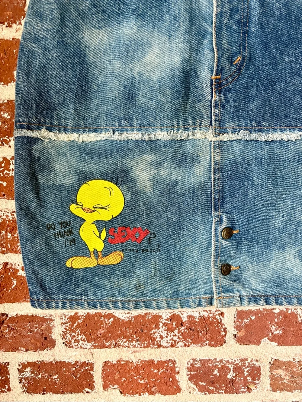 Vintage 90s Tweety Bird Denim Skirt